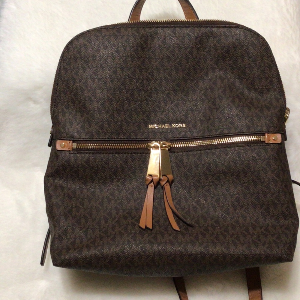 Michael Kors Dark Brown Monogram Backpack